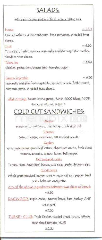 Walden's Coffeehouse - Reno, NV menu_pic
