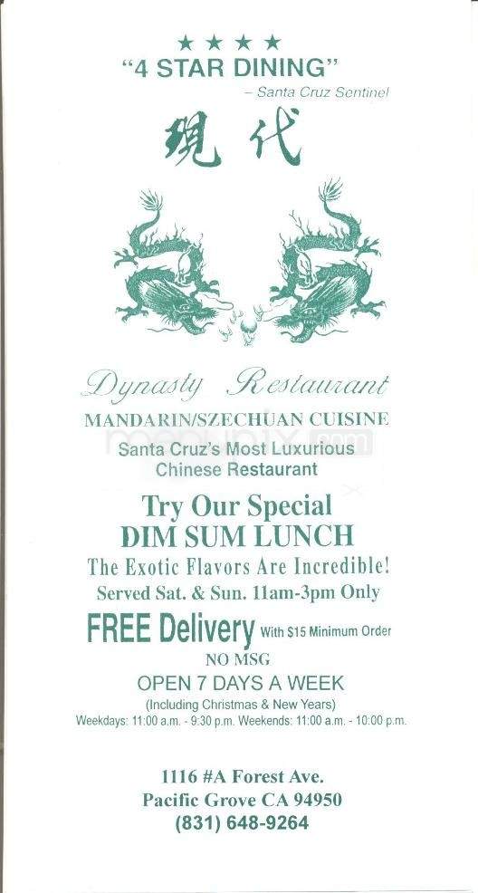 /409079/Dynasty-Restaurant-Menu-Pacific-Grove-CA - Pacific Grove, CA