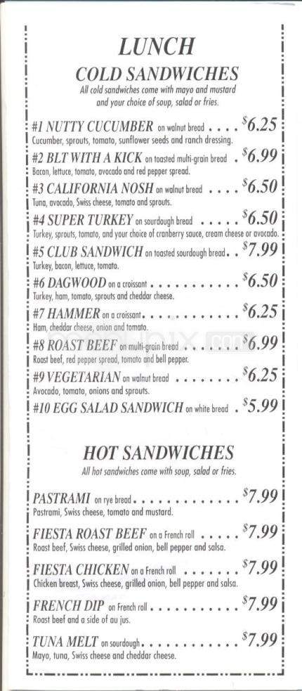 Westside Cafe & Coffee Co. - Reno, NV menu_pic