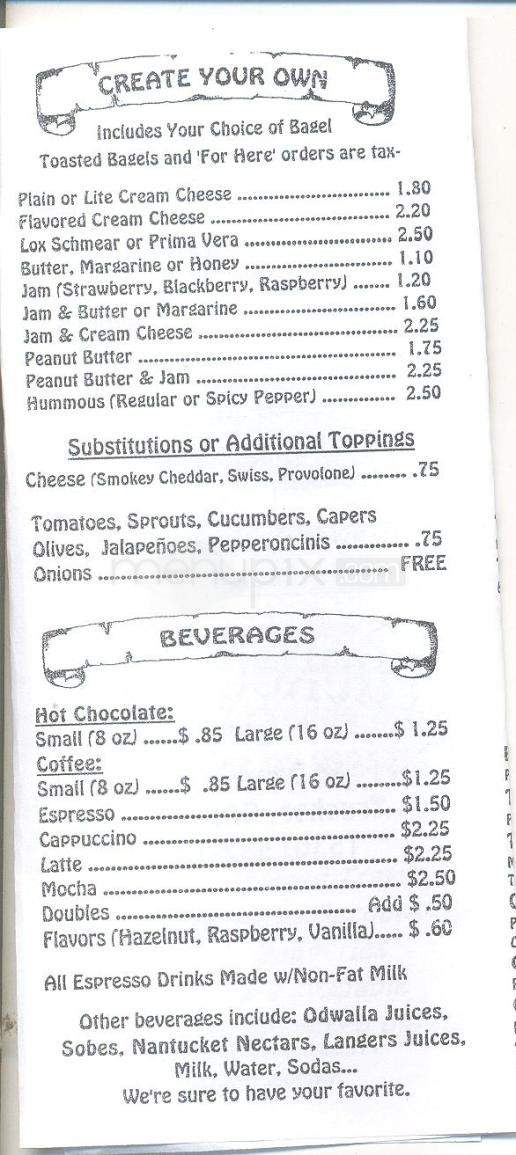 Truckee Bagel Company - Truckee, CA menu_pic