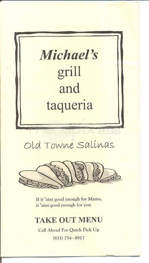 Michael's Grill & Taqueria - Salinas, CA menu_pic