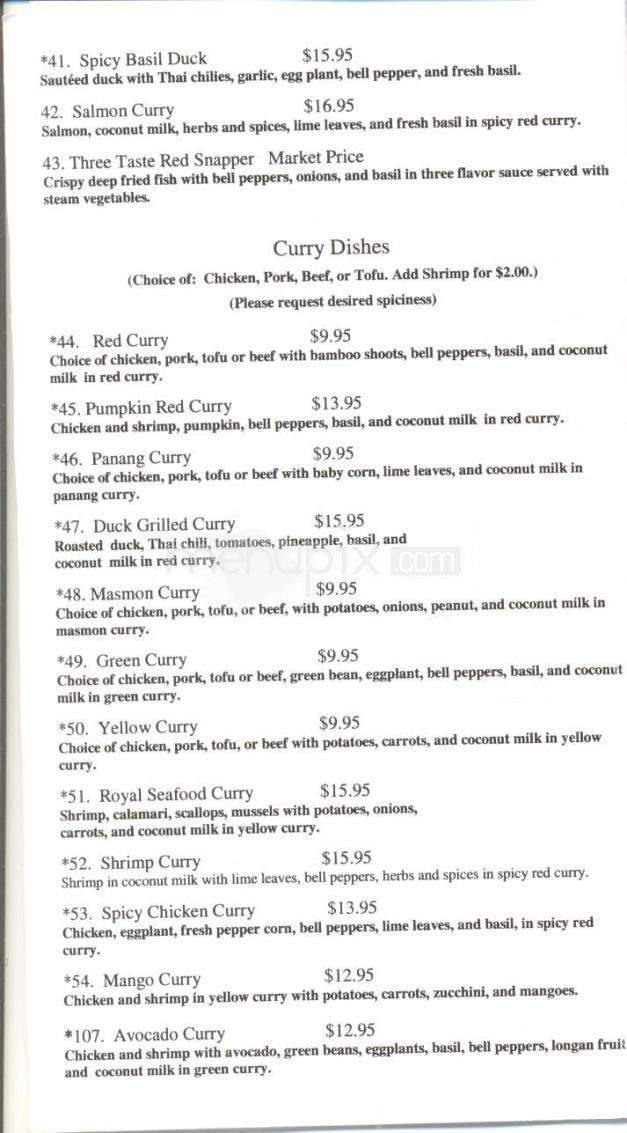 Thai Nakorn - Truckee, CA menu_pic