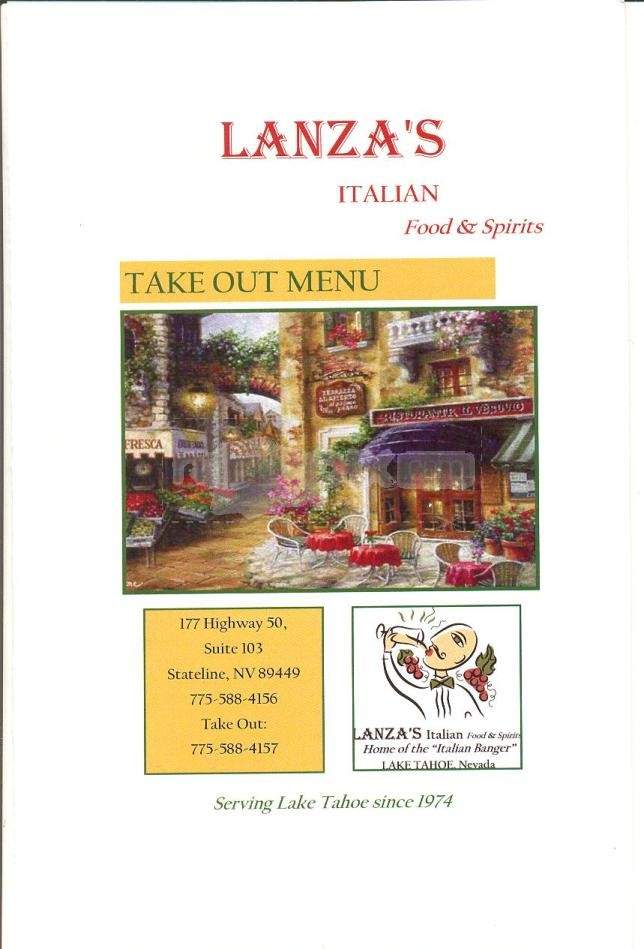 Lanza's - Stateline, NV menu_pic