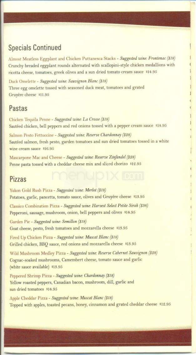 Tahoe Ridge Winery Bistro - Minden, NV menu_pic