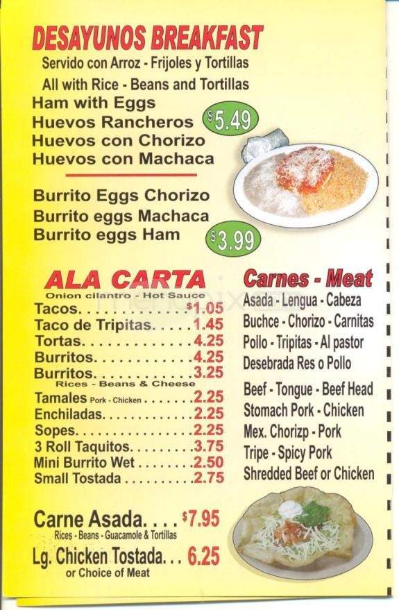 Taqueria Los 3 Toritos - Reno, NV menu_pic