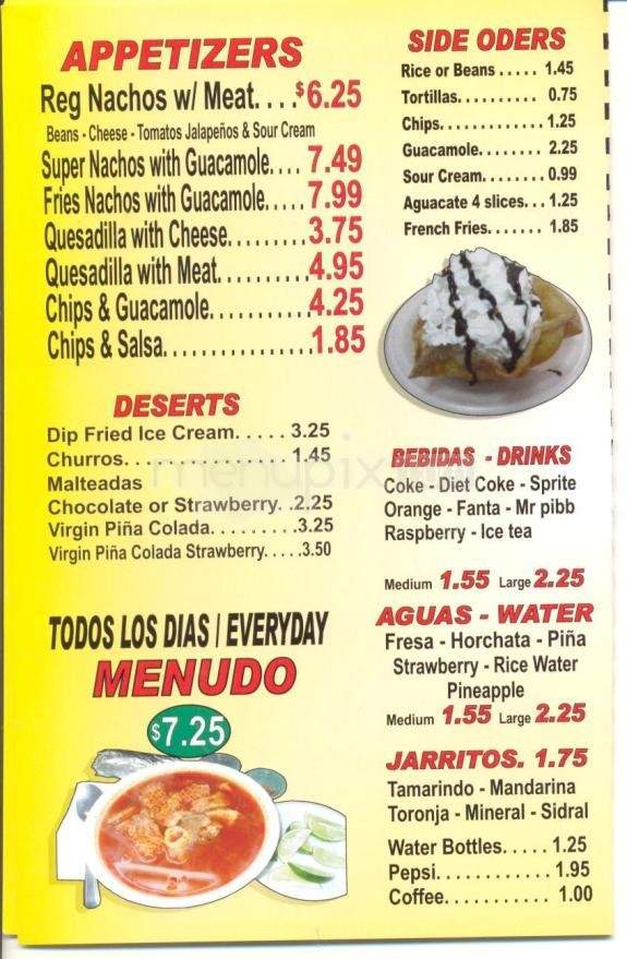 Taqueria Los 3 Toritos - Reno, NV menu_pic