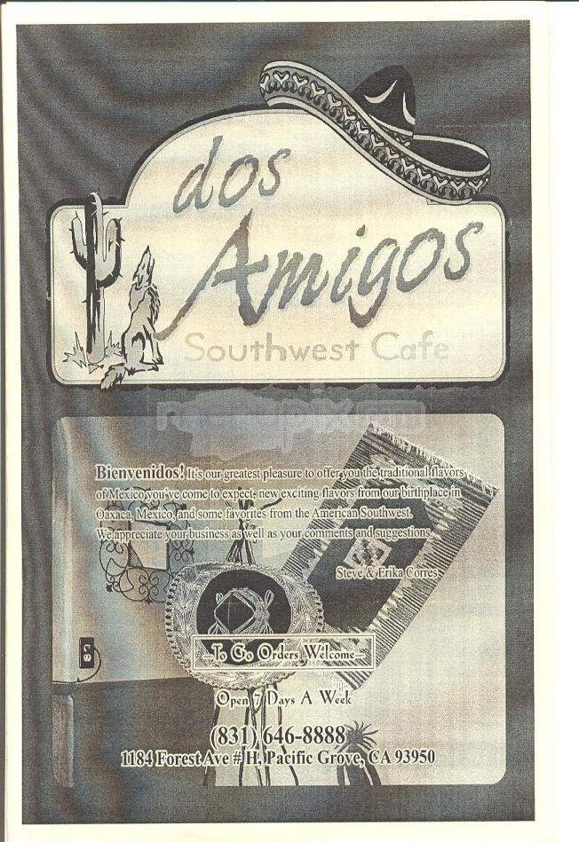 Dos Amigos Southwest Cafe - Pacific Grove, CA menu_pic