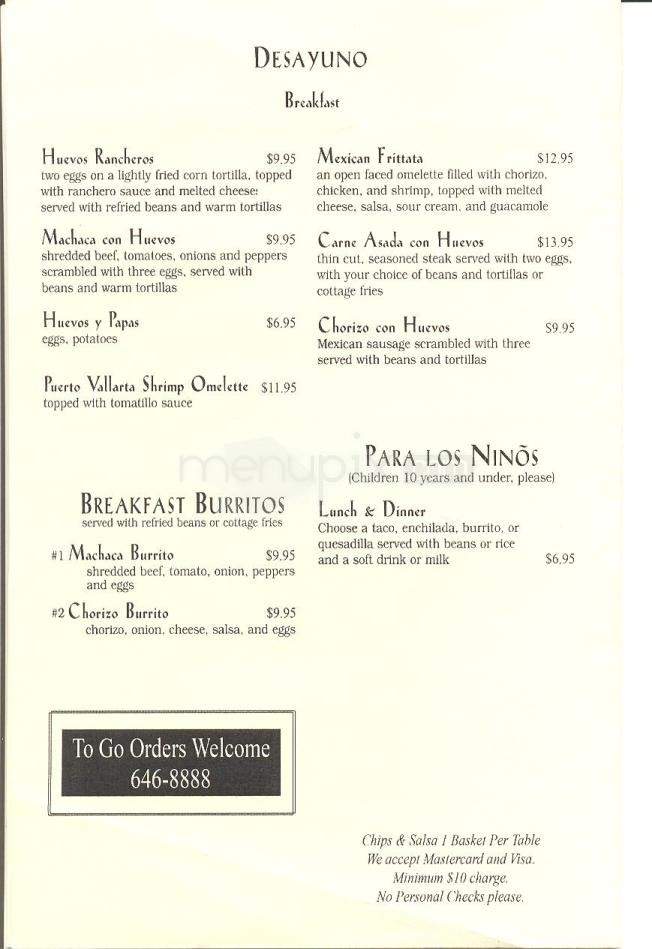 Dos Amigos Southwest Cafe - Pacific Grove, CA menu_pic