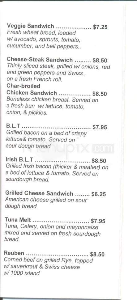 Britannia Arms Pub & Restaurant - Monterey, CA menu_pic