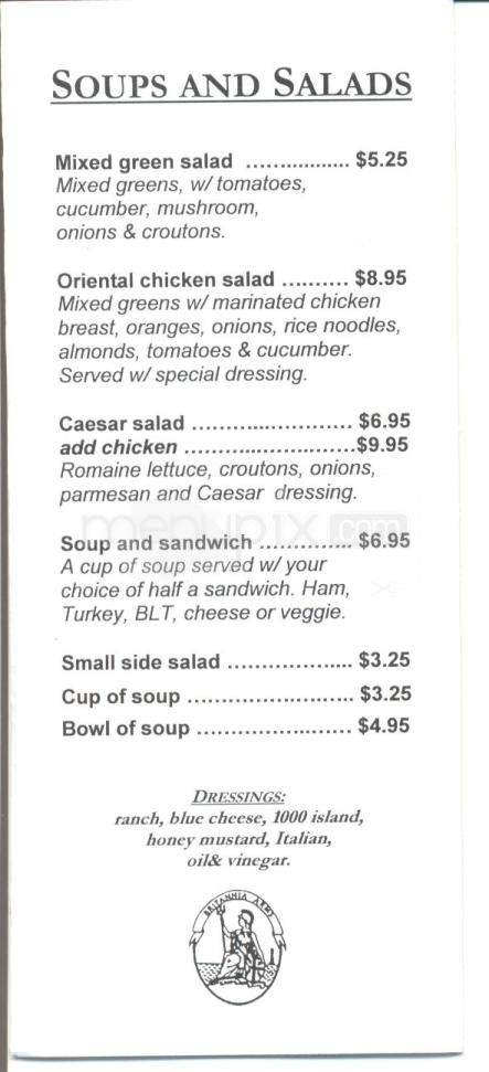 Britannia Arms Pub & Restaurant - Monterey, CA menu_pic