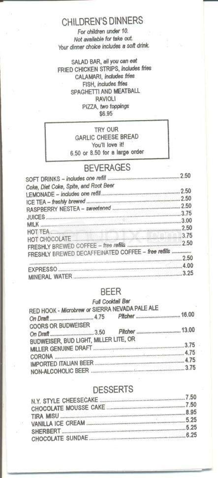 Caruso's Corner Restaurant - Monterey, CA menu_pic