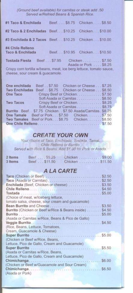 Jose's Mexican Food - Seaside, CA menu_pic