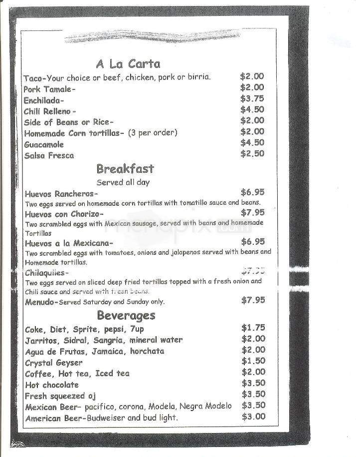 Rosa's La Villa Restaurant - Seaside, CA menu_pic