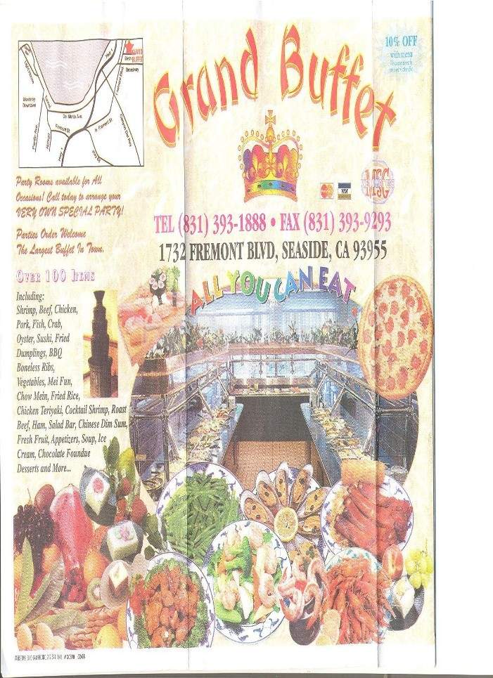 Grand Buffet - Seaside, CA menu_pic