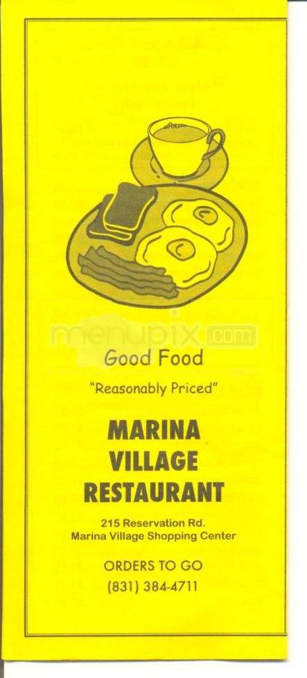 Marina Village Restaurant - Marina, CA menu_pic