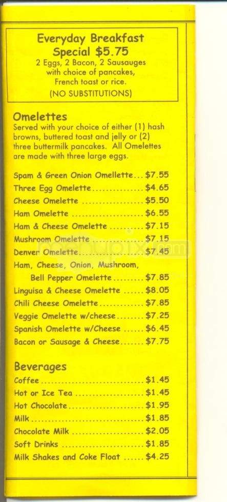 Marina Village Restaurant - Marina, CA menu_pic