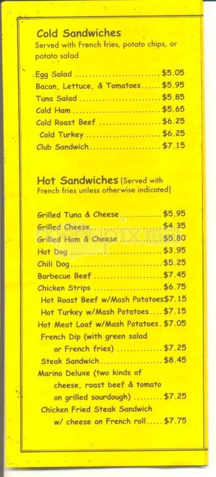 Marina Village Restaurant - Marina, CA menu_pic