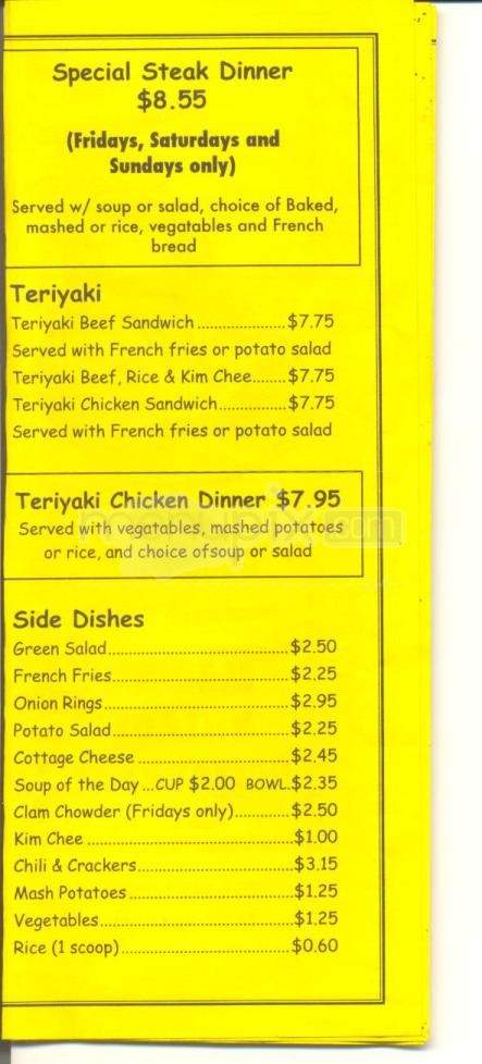 Marina Village Restaurant - Marina, CA menu_pic