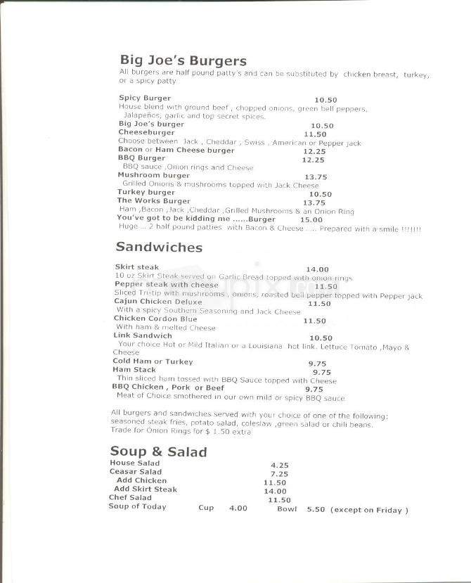 Big Joe's BBQ - Salinas, CA menu_pic