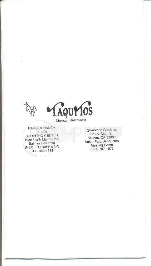 Taquitos Mexican Restaurant - Salinas, CA menu_pic