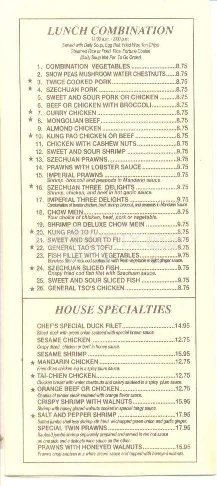 Chinese Cuisine - Tahoe City, CA menu_pic