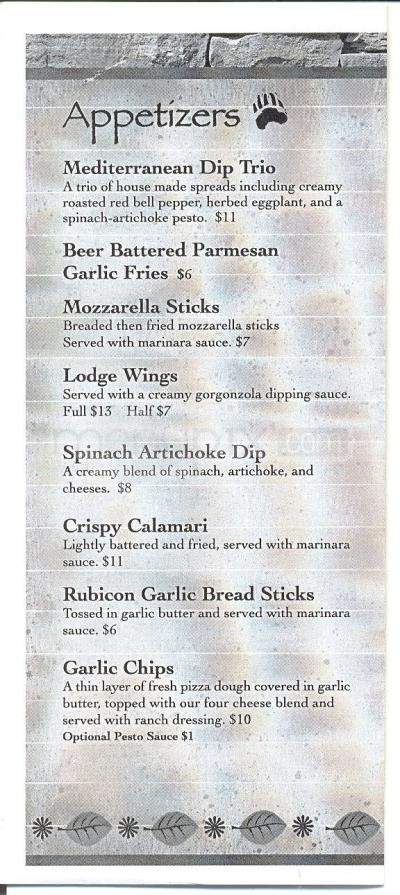 Rubicon Pizza Company - Truckee, CA menu_pic