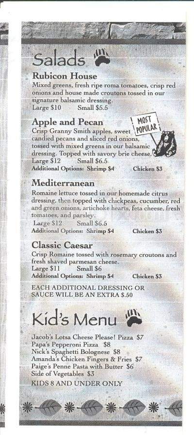 Rubicon Pizza Company - Truckee, CA menu_pic