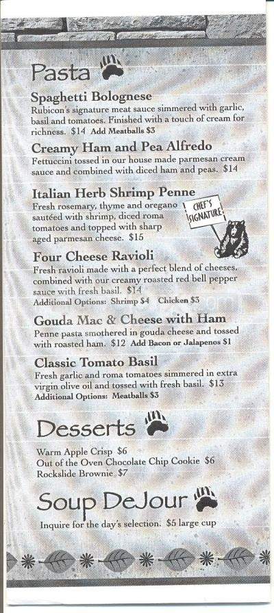 Rubicon Pizza Company - Truckee, CA menu_pic