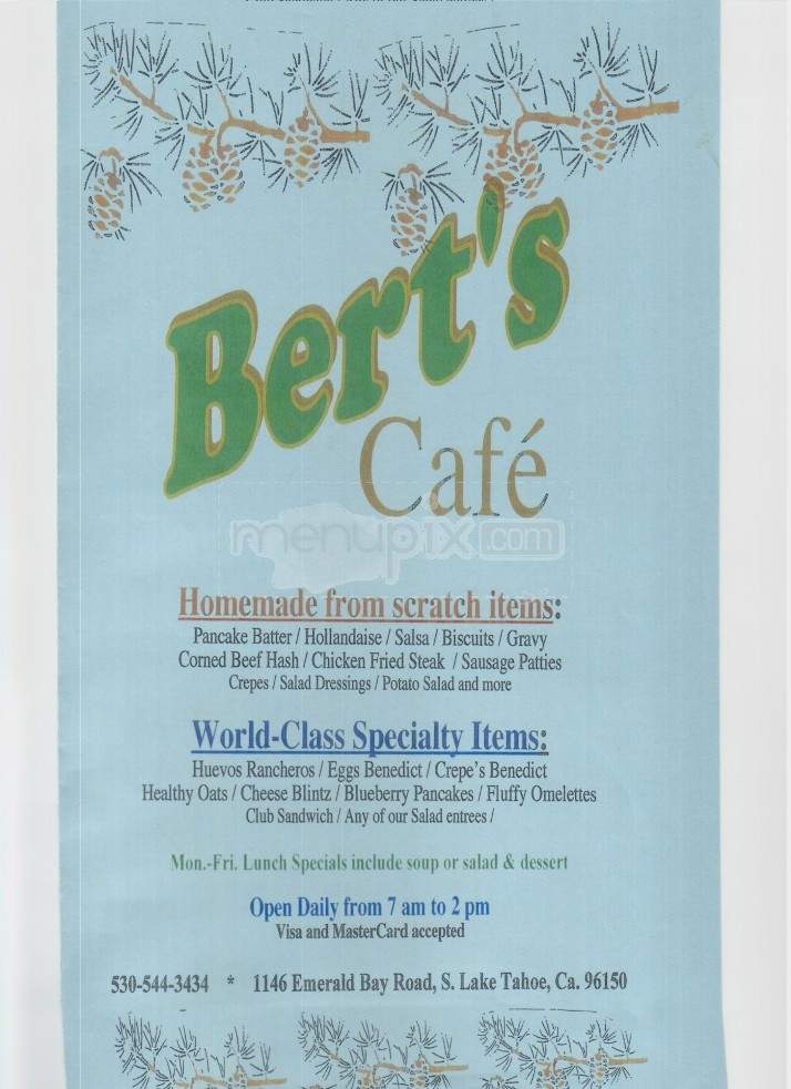 /5575712/Berts-Cafe-Menu-South-Lake-Tahoe-CA - South Lake Tahoe, CA
