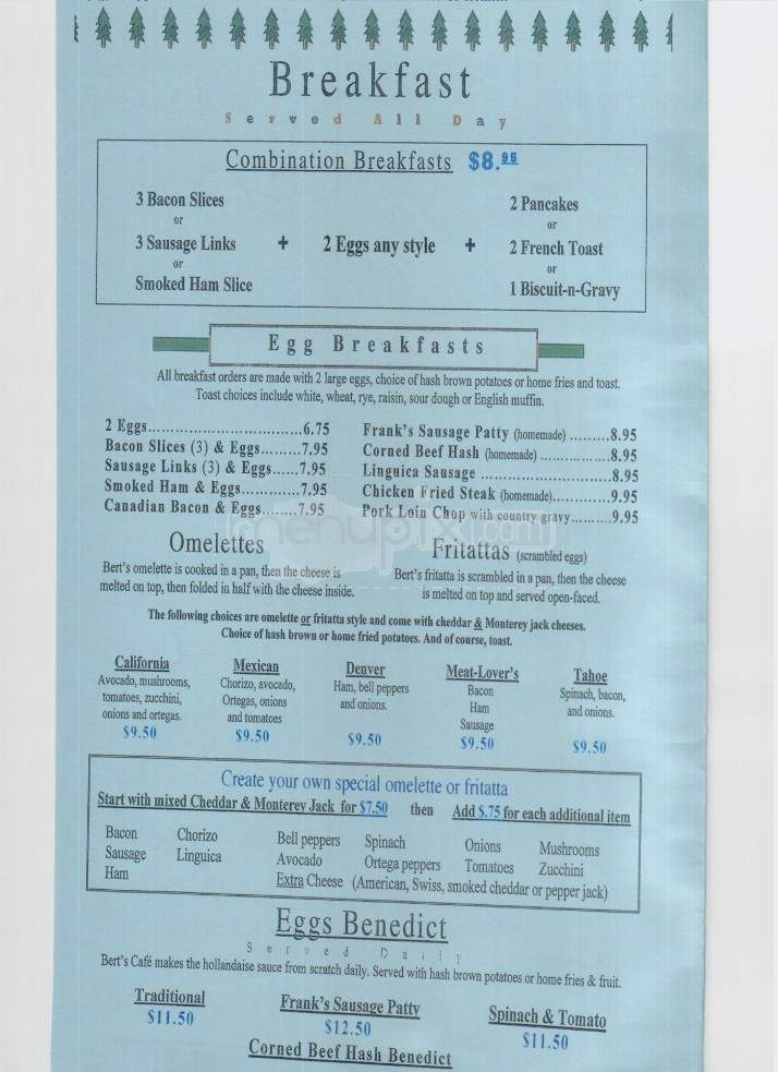 /5575712/Berts-Cafe-Menu-South-Lake-Tahoe-CA - South Lake Tahoe, CA