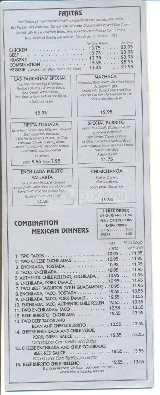 Las Panchitas - Kings Beach, CA menu_pic