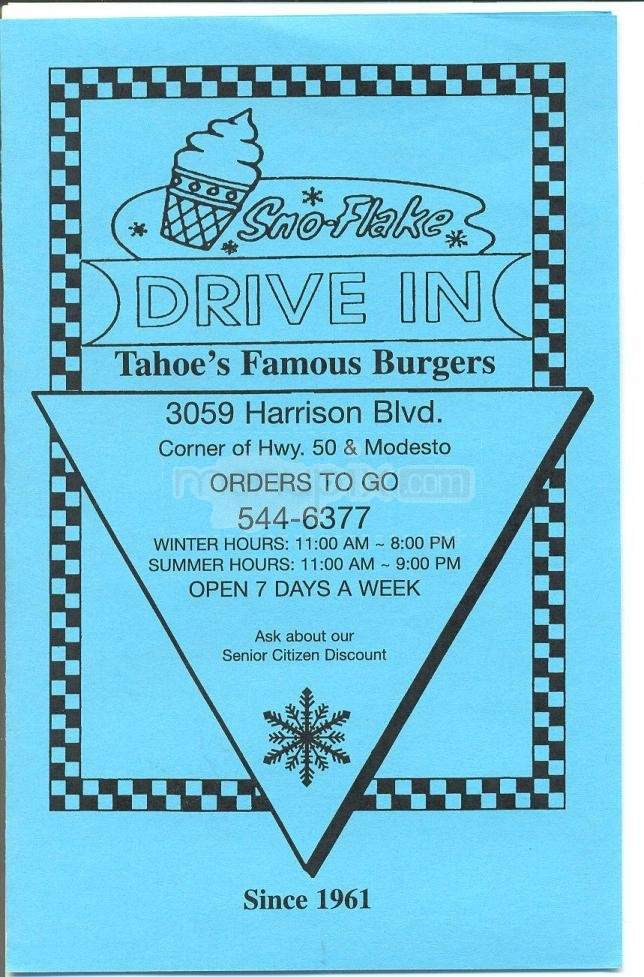 /5575802/Snow-Flake-Drive-In-Menu-South-Lake-Tahoe-CA - South Lake Tahoe, CA