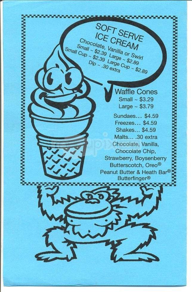 Sno-Flake Drive In - South Lake Tahoe, CA menu_pic