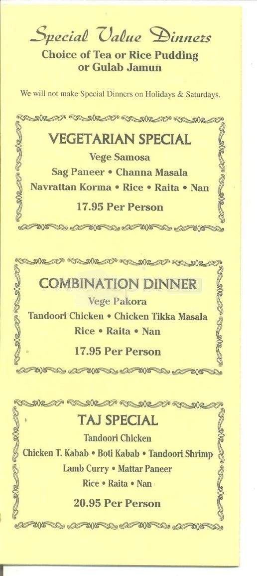 /5575849/Taj-Mahal-Indian-Cuisine-Menu-South-Lake-Tahoe-CA - South Lake Tahoe, CA