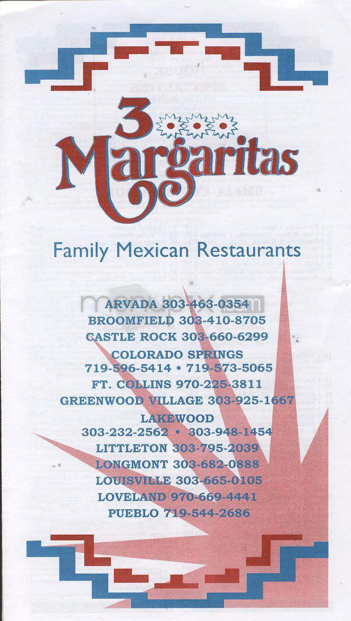 3 Margaritas - Longmont, CO menu_pic