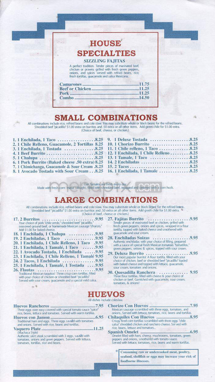 3 Margaritas - Longmont, CO menu_pic
