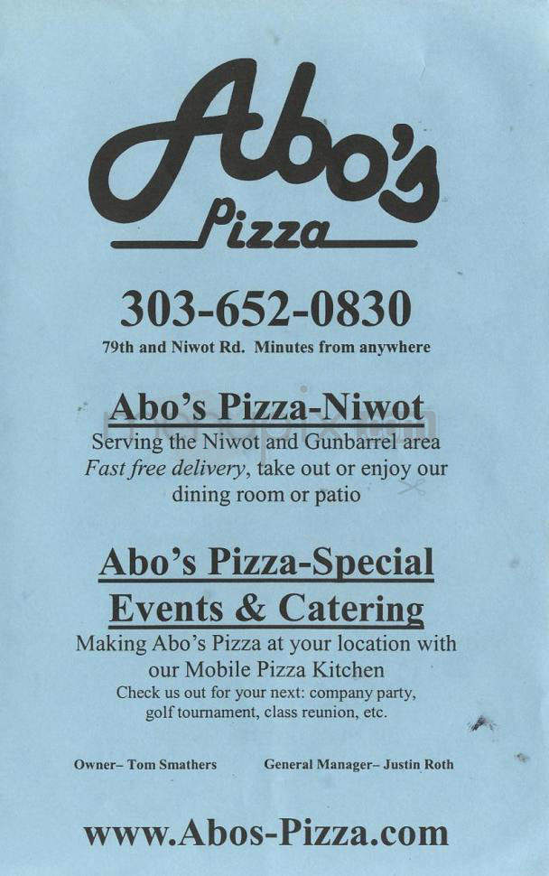 Abo's Pizza - Longmont, CO menu_pic