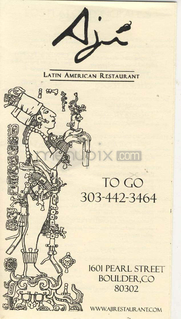 Aji Restaurant - Boulder, CO menu_pic
