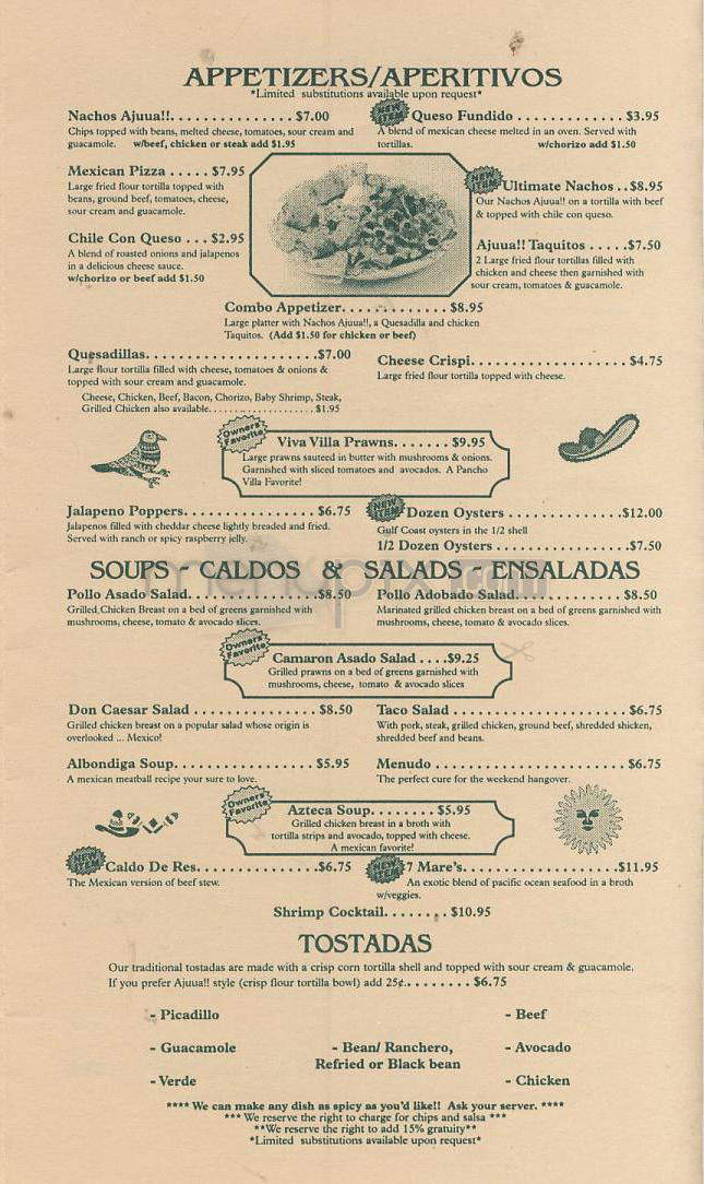Ajuua Mexican Restaurant - Boulder, CO menu_pic