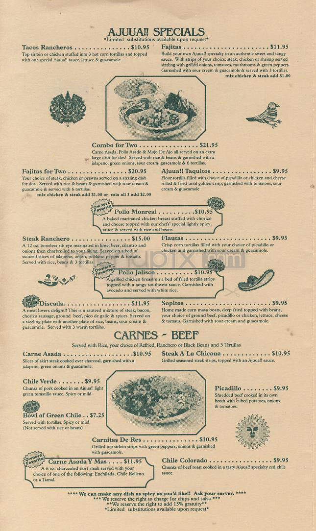 Ajuua Mexican Restaurant - Boulder, CO menu_pic