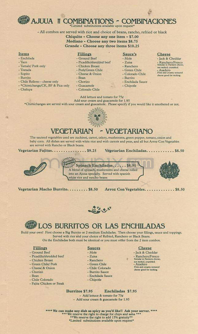 Ajuua Mexican Restaurant - Boulder, CO menu_pic