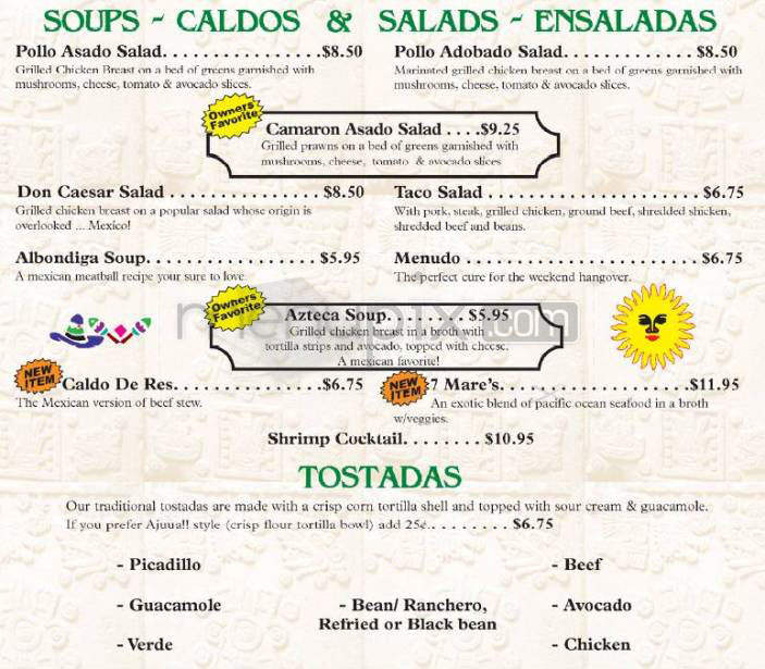 Ajuua Mexican Restaurant - Longmont, CO menu_pic