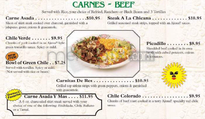 Ajuua Mexican Restaurant - Longmont, CO menu_pic