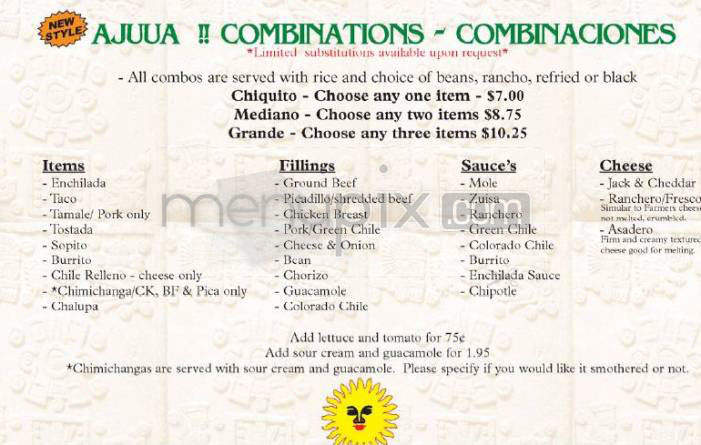 Ajuua Mexican Restaurant - Longmont, CO menu_pic