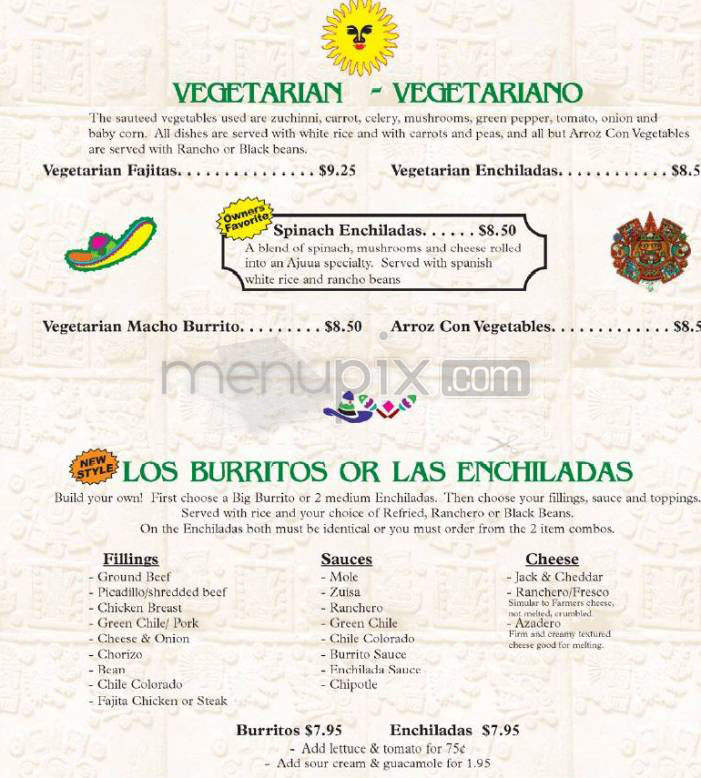 Ajuua Mexican Restaurant - Longmont, CO menu_pic