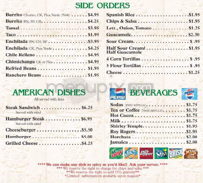 Ajuua Mexican Restaurant - Longmont, CO menu_pic