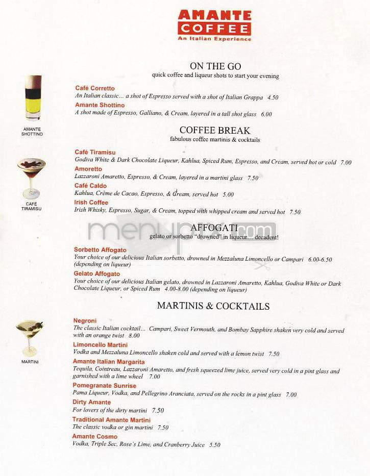 Amante Coffee - Boulder, CO menu_pic