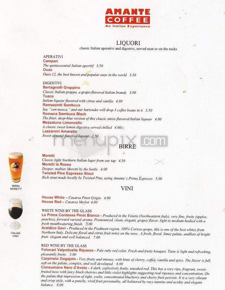 Amante Coffee - Boulder, CO menu_pic