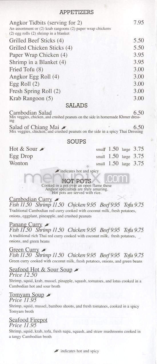 Angkor Cuisine - Longmont, CO menu_pic