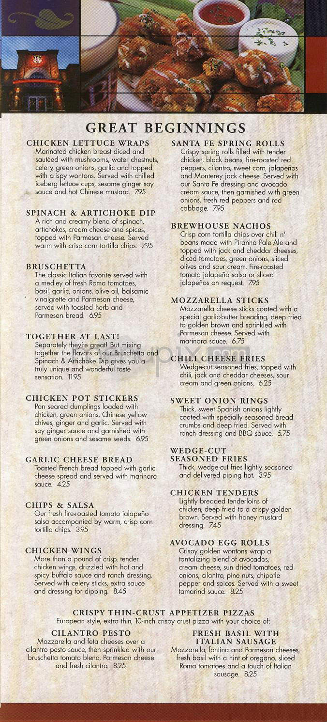B J's Restaurant & Brewery - Boulder, CO menu_pic
